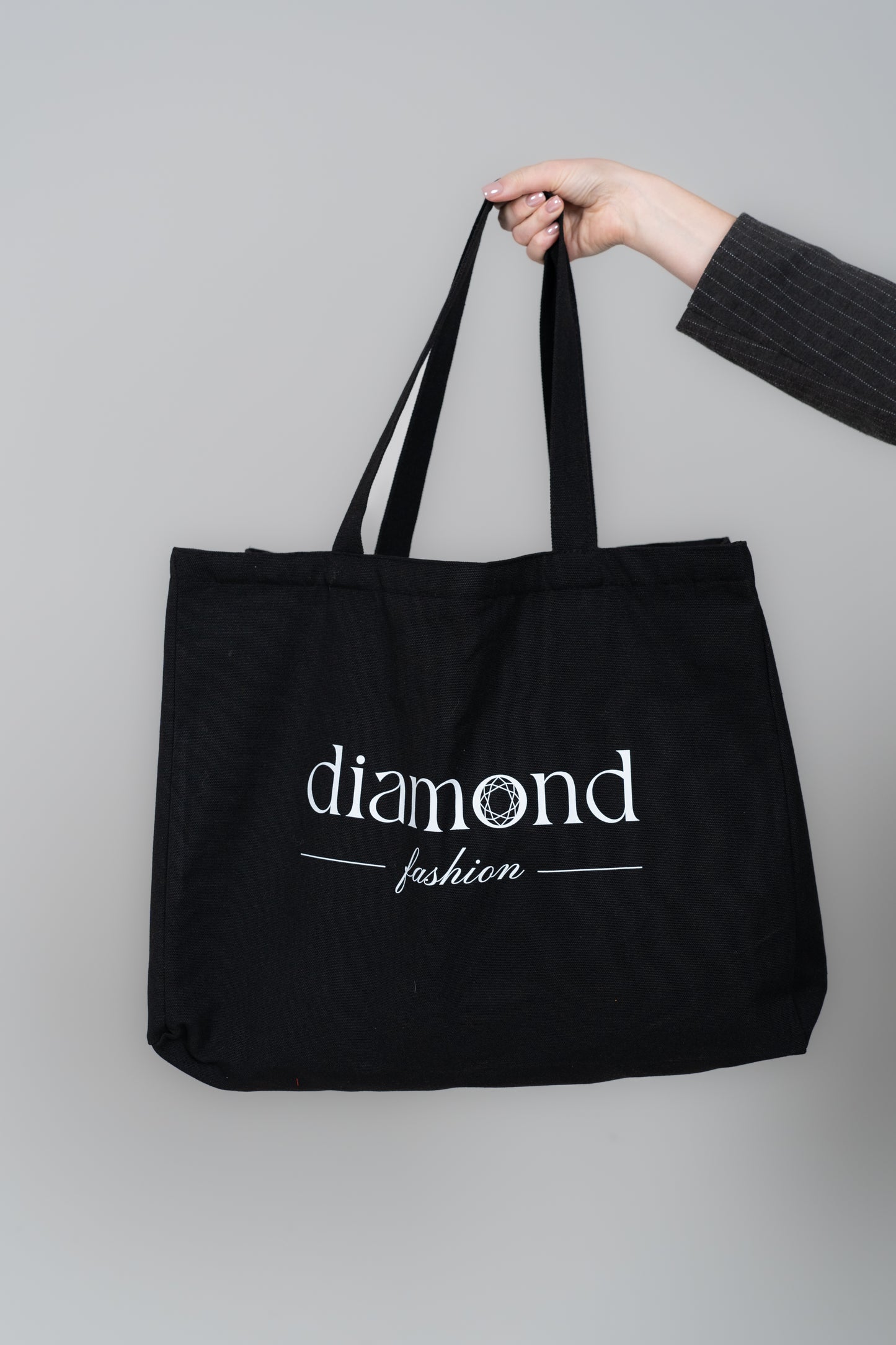 DiamondFashion Black Tote Bag - Durable Elegance for Dance, Travel, and Everyday Use. Black.