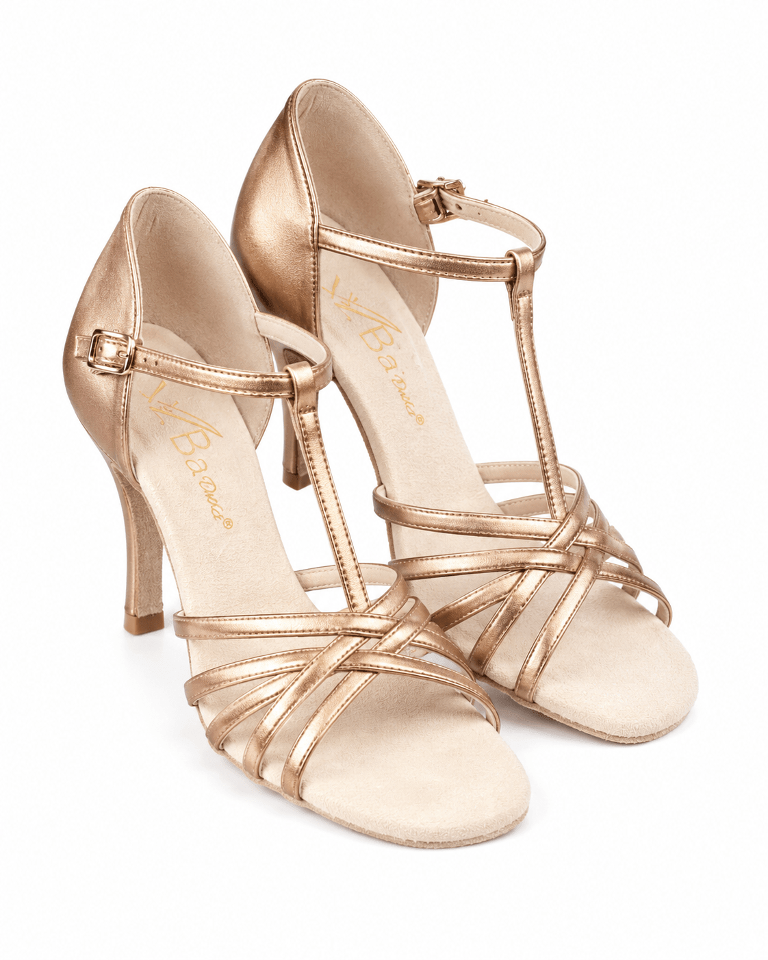 Diamond Beige Gold Fashion Luxury Latin 8cm Heels sporta deju apģērbs – Dance Shoes / Latin Dance Shoes | Diamond Fashion SIA