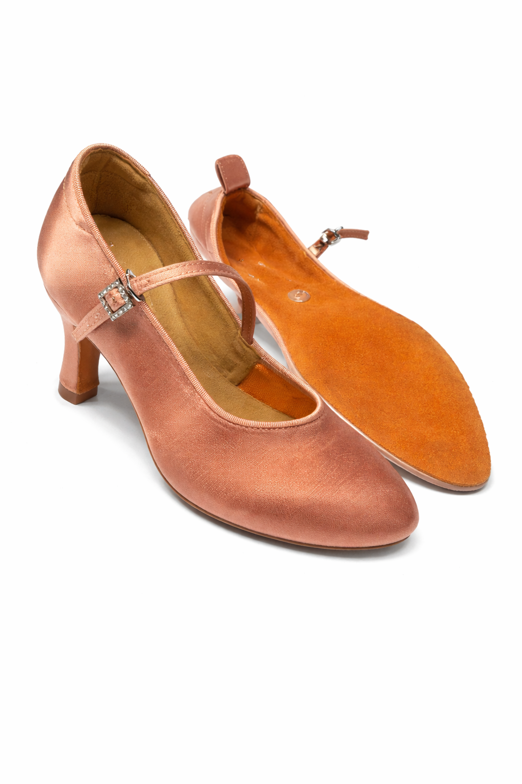 Naiste pronksist satiinist kõrge kontsaga ladina tantsukingad – tantsu- ja võistlusjalatsid