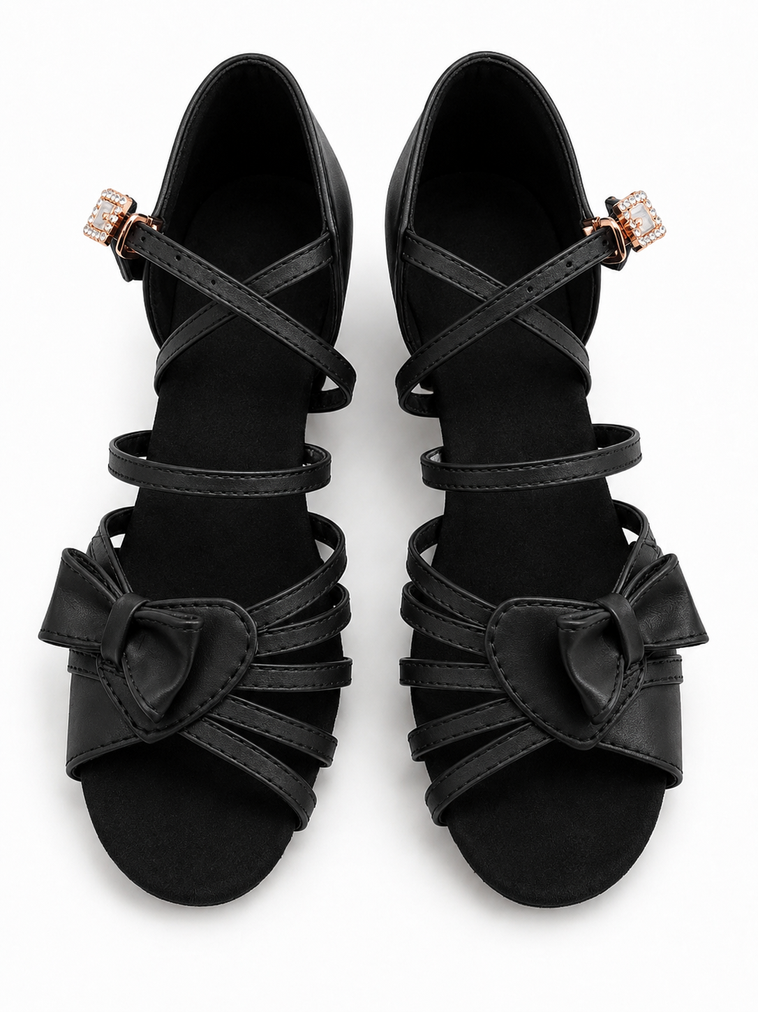 Black Low Heel Dance Shoes with Bow Ballroom & Latin Practice & Competition