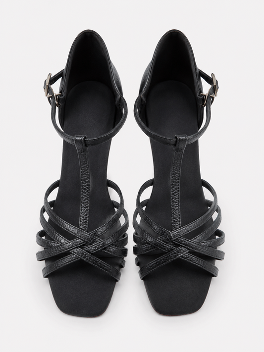 Black Latin Dance Shoes – 8 cm Heel | Professional Competition Practice Shoes