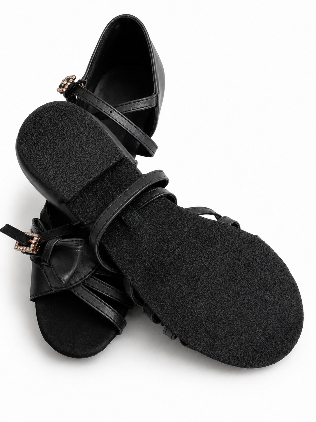Black Low Heel Dance Shoes with Bow Ballroom & Latin Practice & Competition