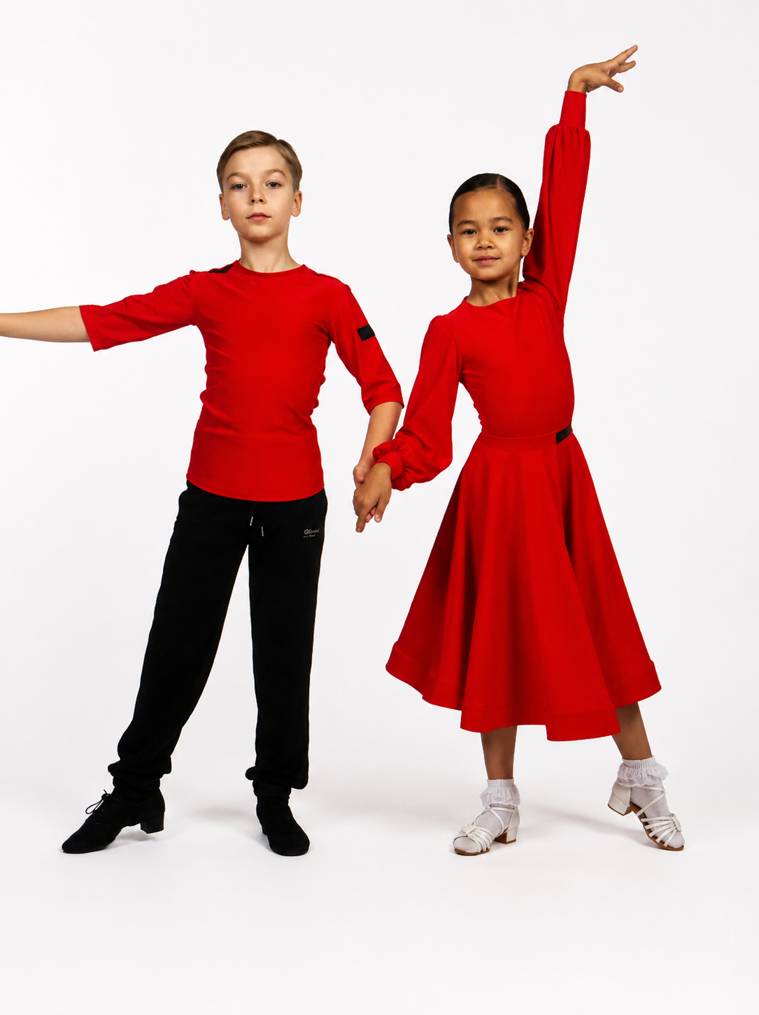 Ballroom Standard Training Skirt | 360° Full Circle | Red | Diamond Fashion