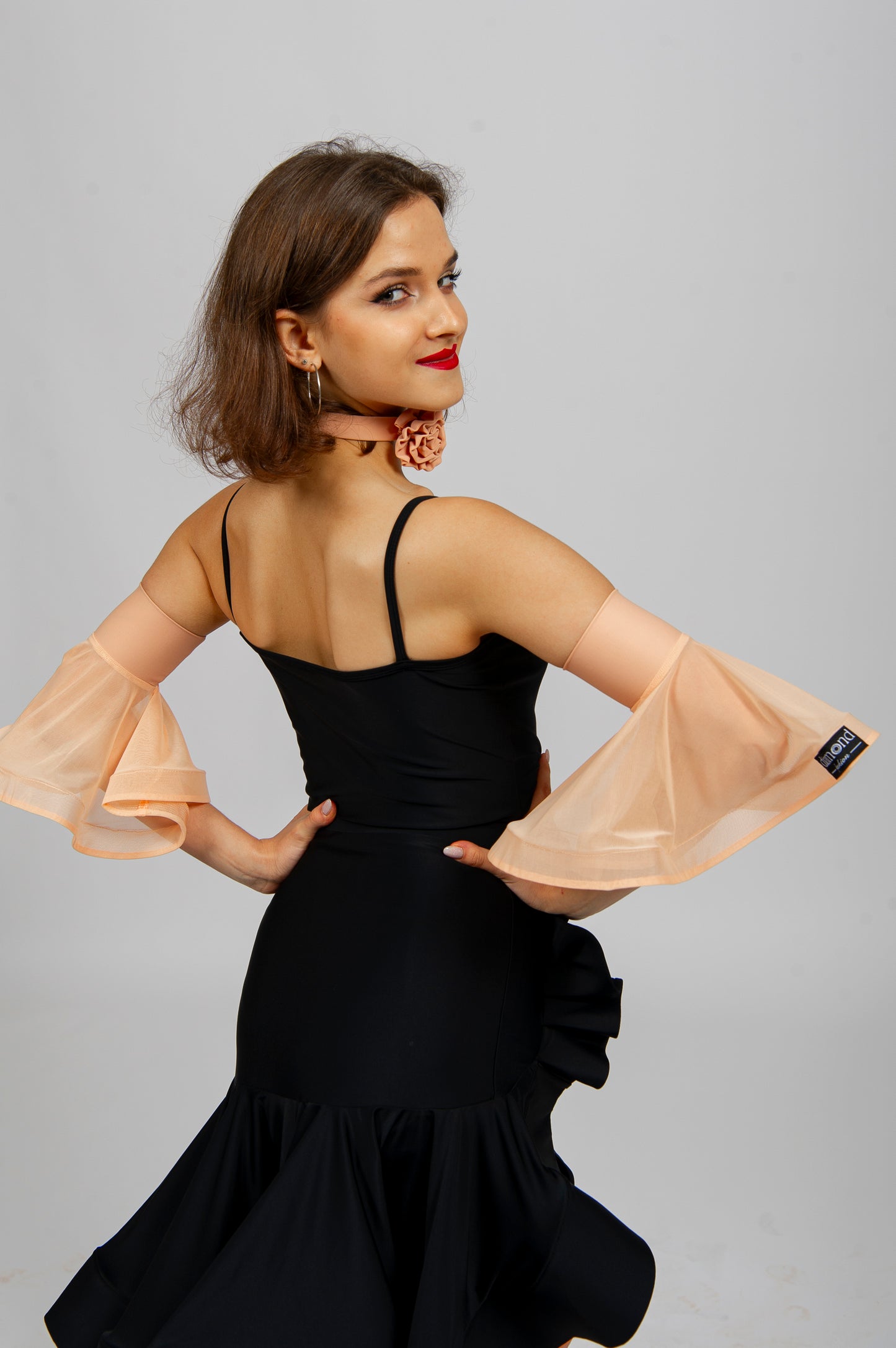 Latin & Ballroom Dance Arm Accessories – Flowing Mesh Cuffs | Diamond Fashion