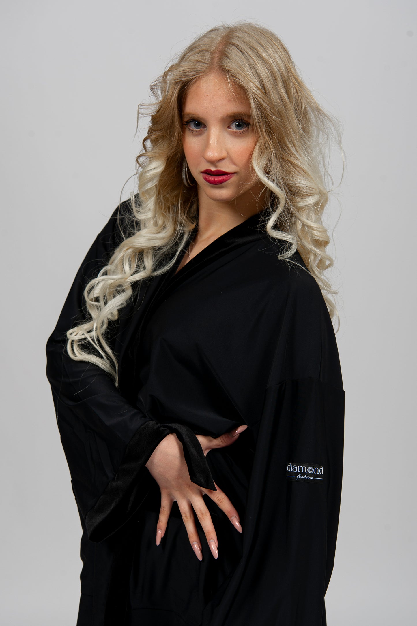 Competition Dance Robe “EG24102223” – Lightweight Performance Cover-Up | Available in Black, Red & Leopard | Diamond Fashion