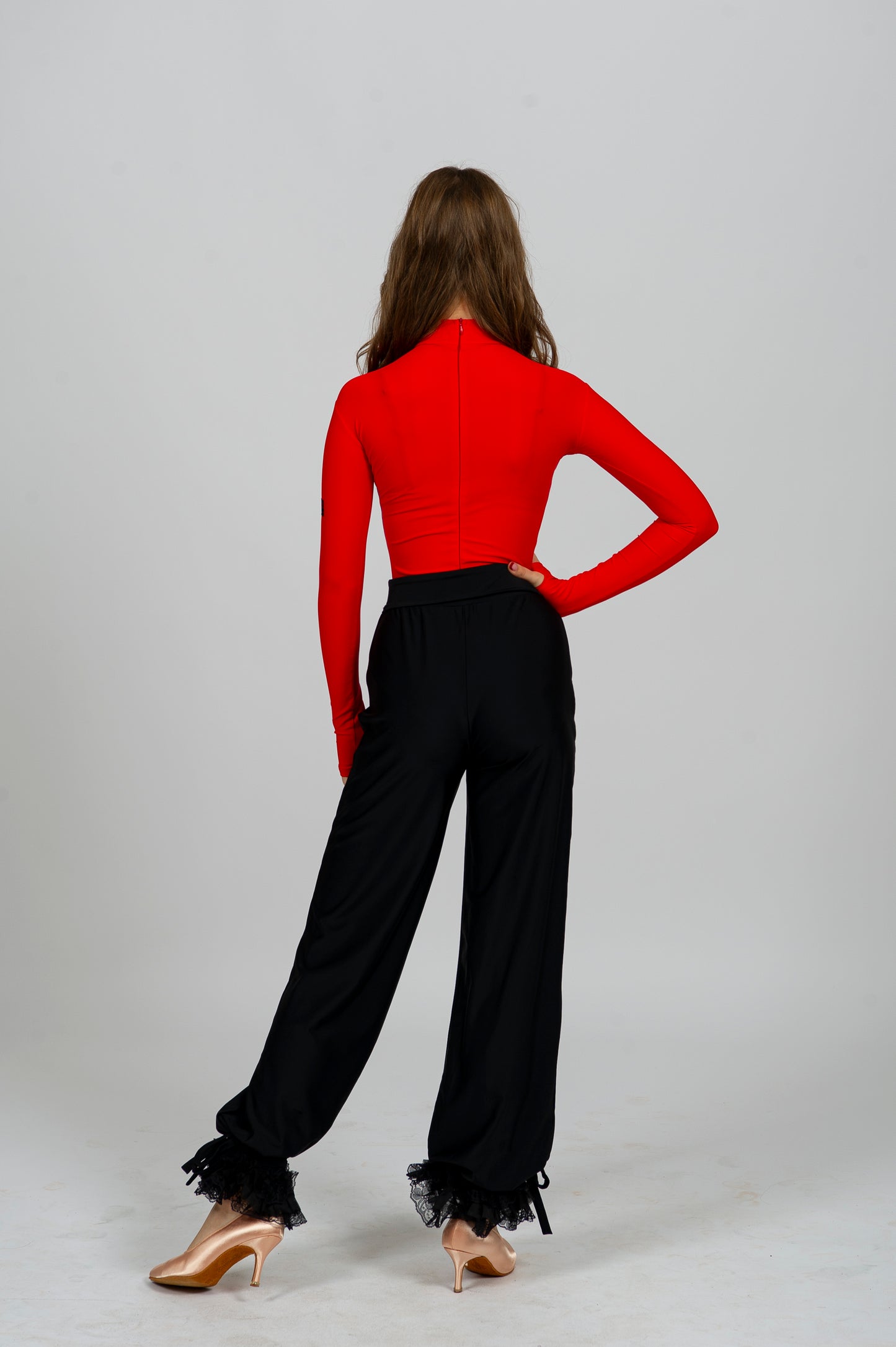 Women’s Dance Turtleneck Bodysuit “G24102204” – Slim Fit Long Sleeve | Available in Beige, Black & Red | Diamond Fashion