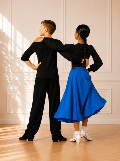 Ballroom Standard Training Skirt | 360° Full Circle | Blue | Diamond Fashion sporta deju apģērbs – Skirt | Diamond Fashion SIA