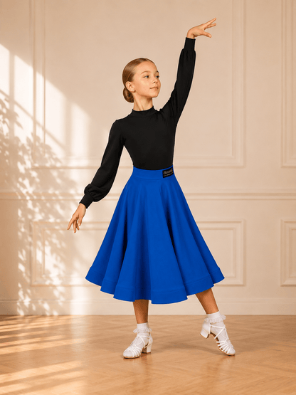 Ballroom Standard Training Skirt | 360° Full Circle | Blue | Diamond Fashion sporta deju apģērbs – Skirt | Diamond Fashion SIA