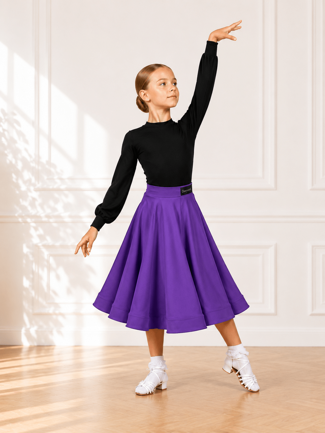 Ballroom Standard Training Skirt | 360° Full Circle | Purple | Diamond Fashion sporta deju apģērbs – Skirt | Diamond Fashion SIA