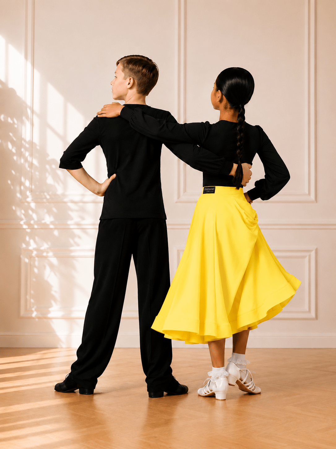 Ballroom Standard Training Skirt | 360° Full Circle | Yellow | Diamond Fashion sporta deju apģērbs – Skirt | Diamond Fashion SIA