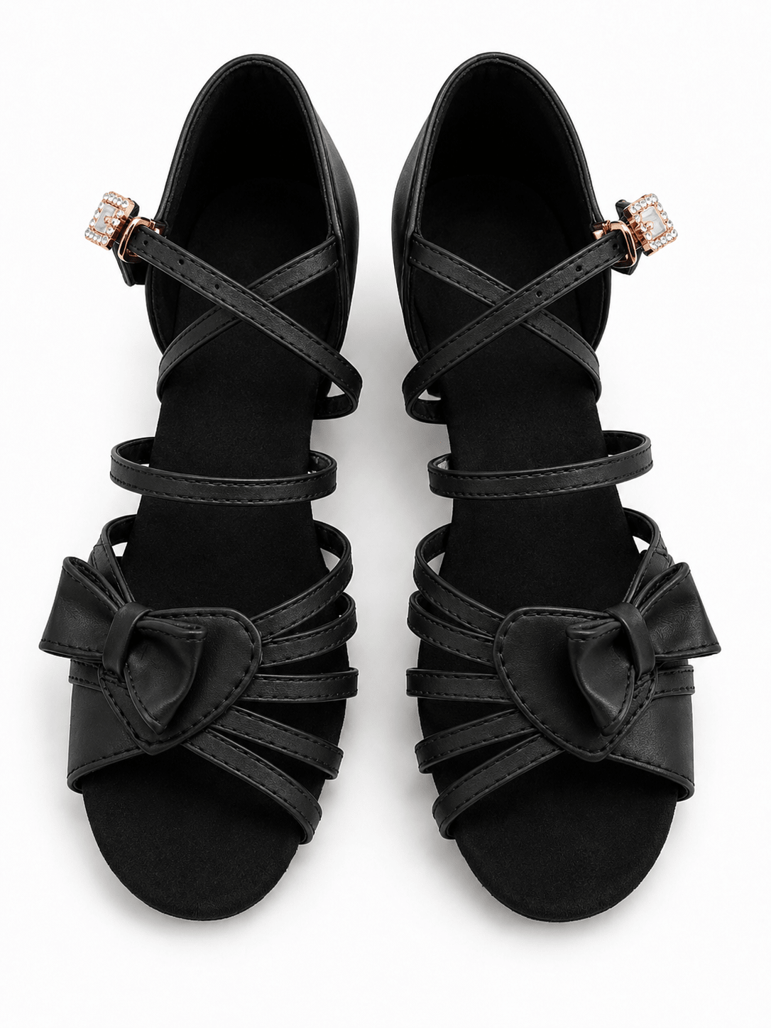 Black Low Heel Dance Shoes with Bow Ballroom & Latin Practice & Competition sporta deju apģērbs – Kids’ Latin Ballroom Dance Shoes | Diamond Fashion SIA
