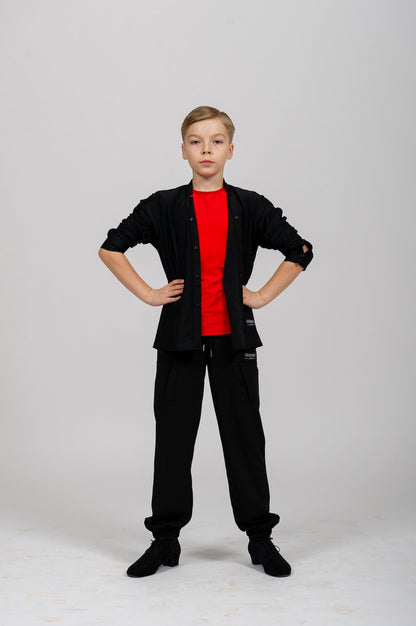 Black Shirt for Dance for Men and Boys sporta deju apģērbs – Shirt | Diamond Fashion SIA