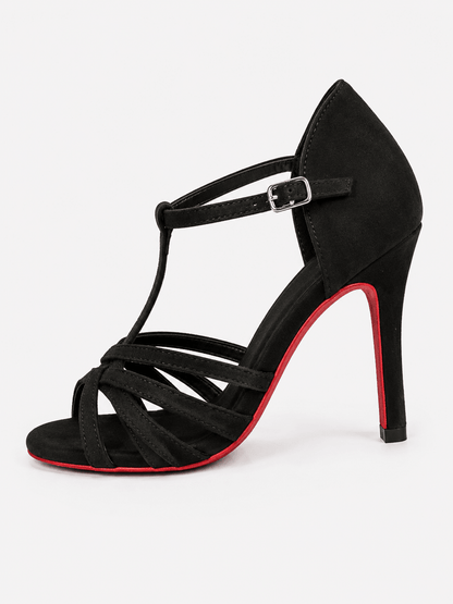 Black Suede Latin Dance Shoes 8 cm Heel | Competition Practice Shoes sporta deju apģērbs – Dance Shoes / Latin Dance Shoes | Diamond Fashion SIA