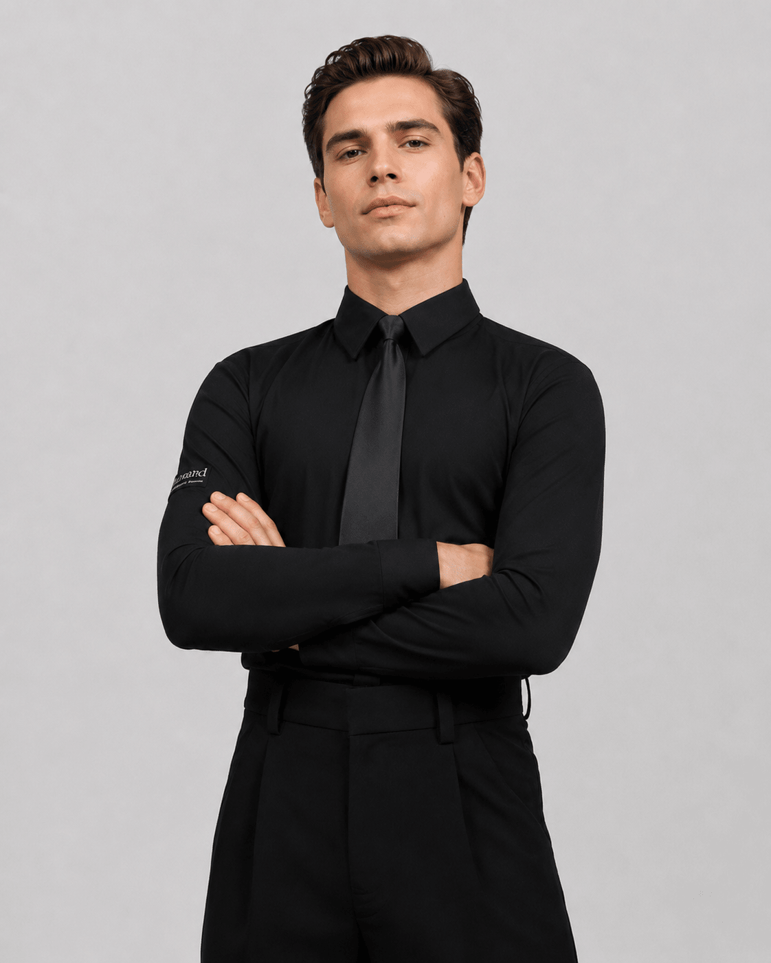 Boy’s Black Ballroom Dance Competition Set - Shirt, Trousers, Tie | Standard Ballroom| Diamond Fashion (Copy) sporta deju apģērbs – competition SETs | Diamond Fashion SIA