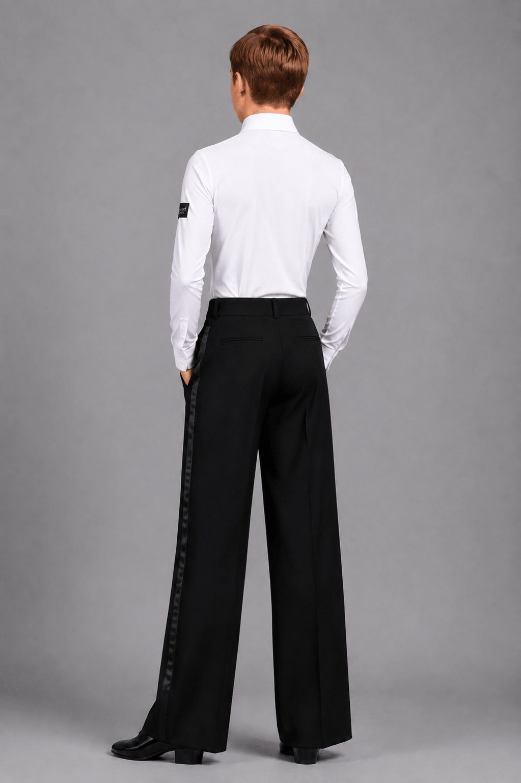 Boy’s Black Ballroom Dance Competition Trousers | Standard Ballroom| Diamond Fashion sporta deju apģērbs – Trousers | Diamond Fashion SIA