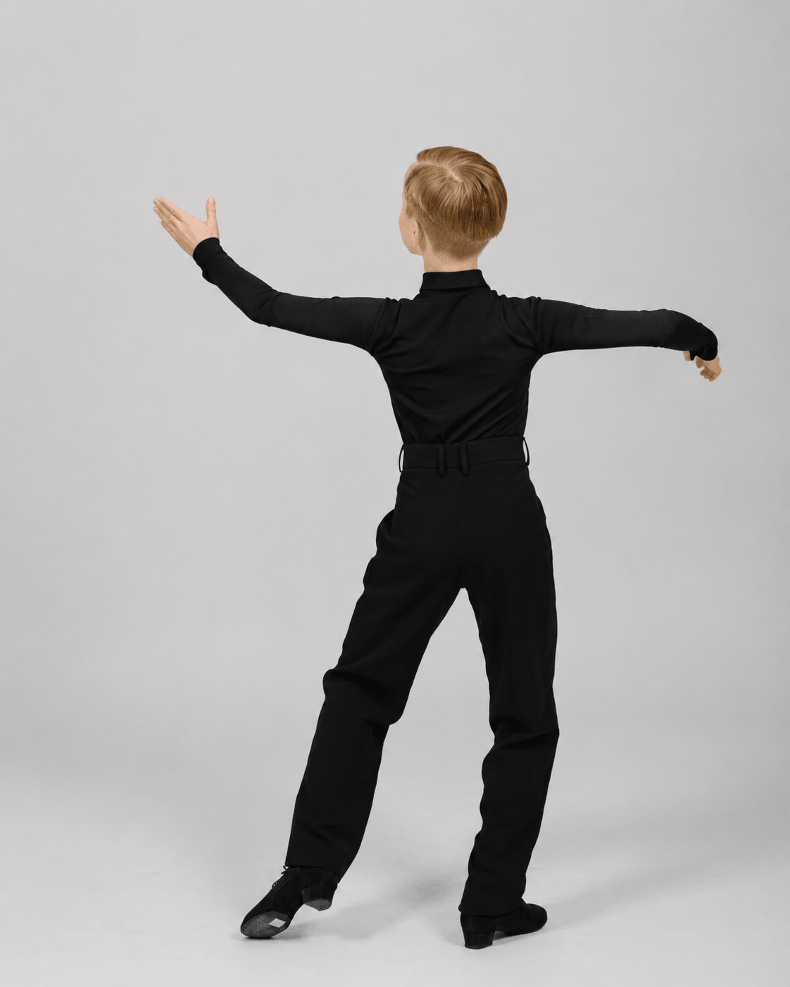 Boys Black Ballroom Dance Shirt Bodysuit with Tie M001 | Diamond Fashion sporta deju apģērbs – competition SETs | Diamond Fashion SIA