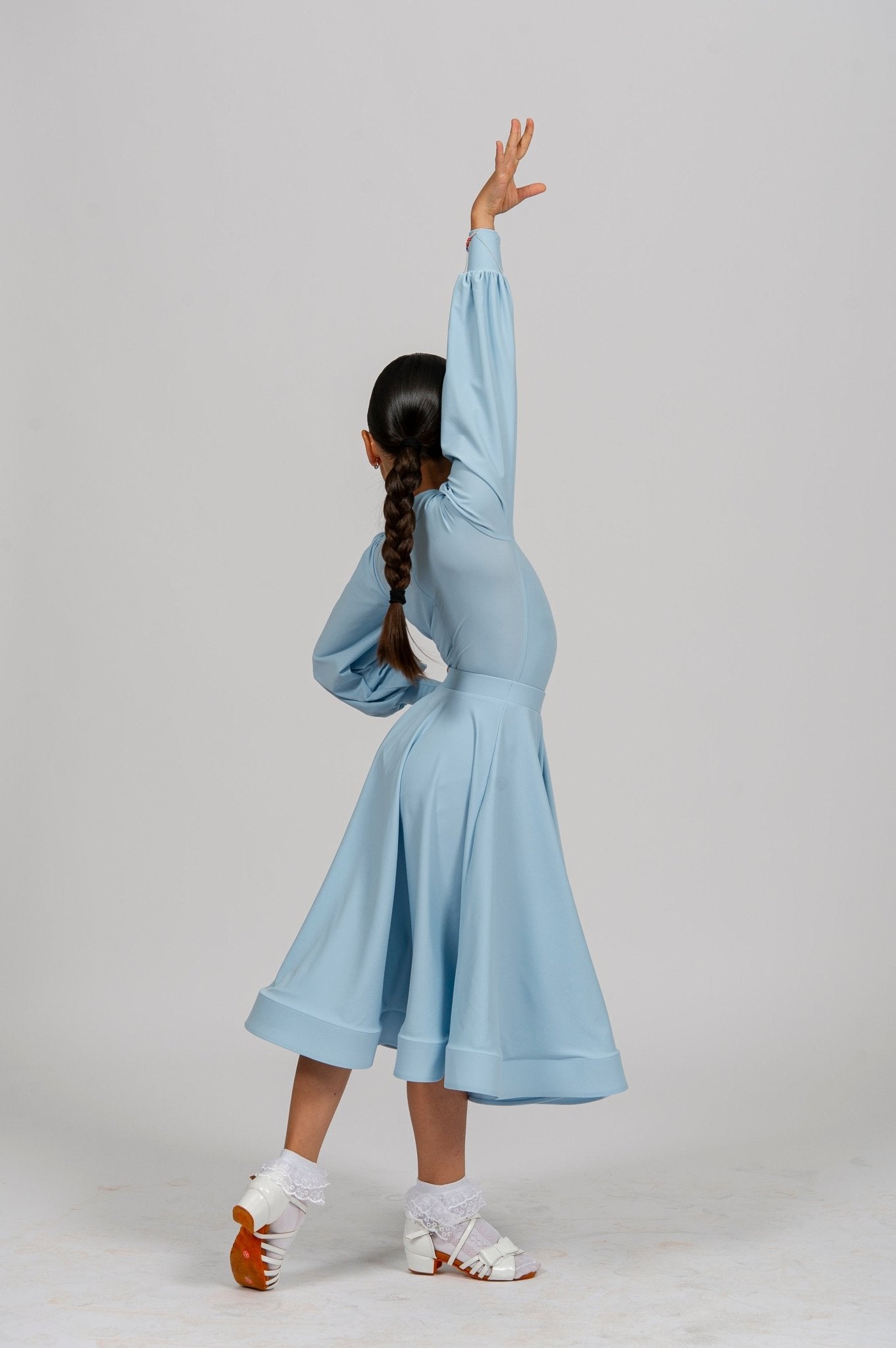 Competition Elegant Juvenile Ballroom Dance Dress | Girls Standard Bodysuit with Skirt 227 sporta deju apģērbs – competition SETs | Diamond Fashion SIA