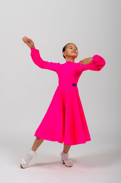 Competition Elegant Juvenile Ballroom Dance Dress | Girls Standard Bodysuit with Skirt 227 sporta deju apģērbs – competition SETs | Diamond Fashion SIA