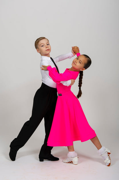 Competition Elegant Juvenile Ballroom Dance Dress | Girls Standard Bodysuit with Skirt 227 sporta deju apģērbs – competition SETs | Diamond Fashion SIA