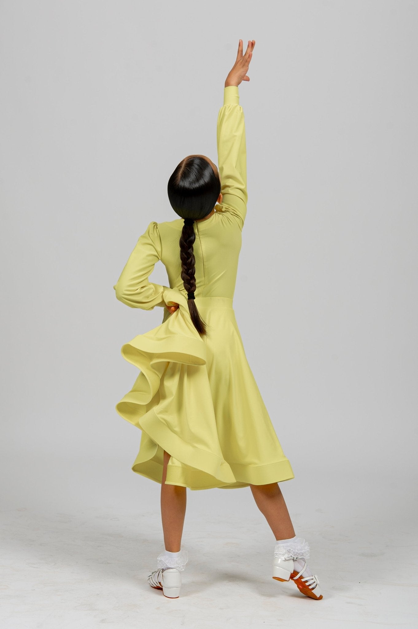 Competition Elegant Juvenile Ballroom Dance Dress | Girls Standard Bodysuit with Skirt 227 sporta deju apģērbs – competition SETs | Diamond Fashion SIA
