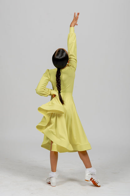 Competition Elegant Juvenile Ballroom Dance Dress | Girls Standard Bodysuit with Skirt 227 sporta deju apģērbs – competition SETs | Diamond Fashion SIA