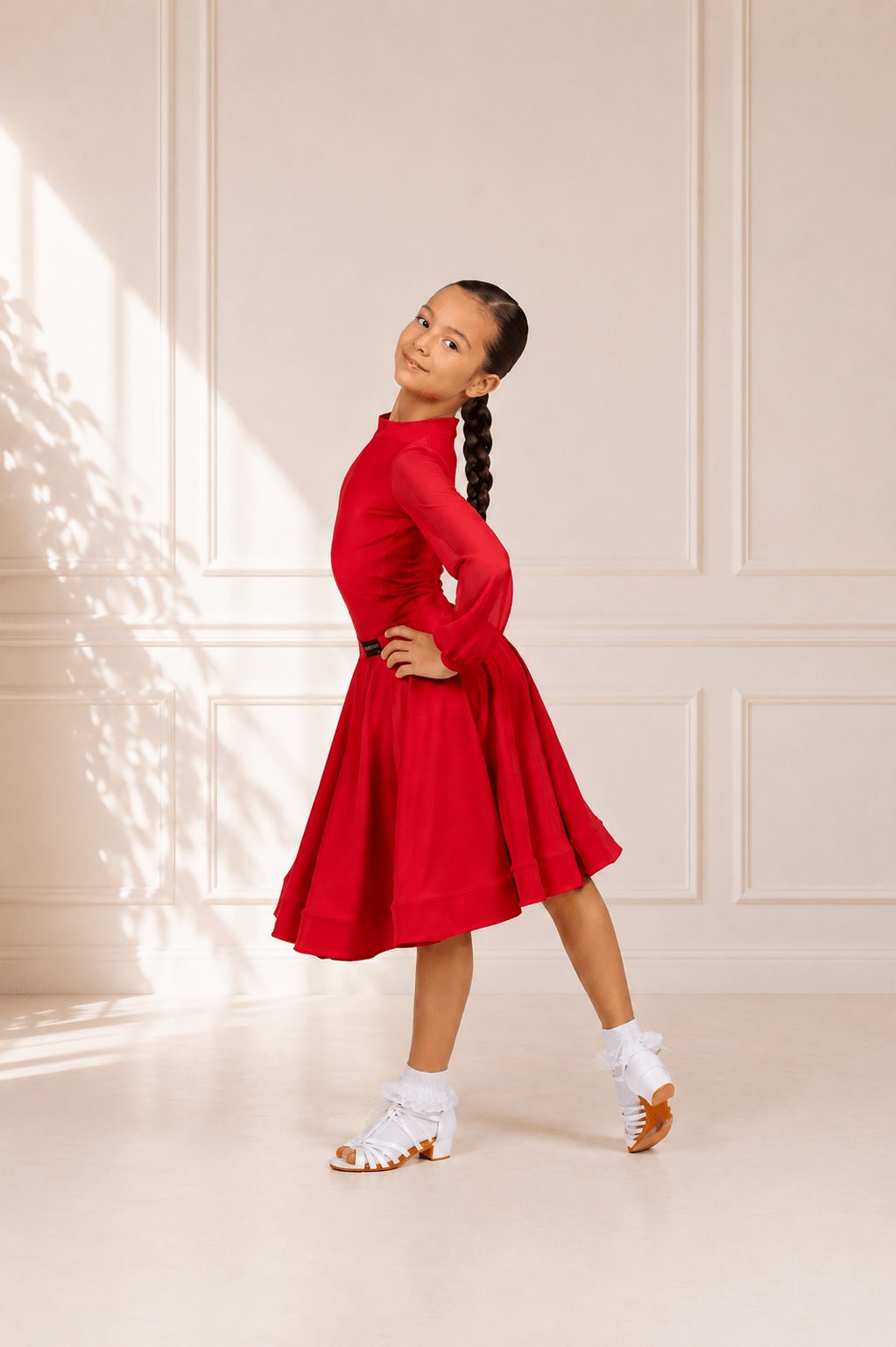 Competition RED Juvenile Dance Set - Standard & Latin sporta deju apģērbs – competition SETs | Diamond Fashion SIA
