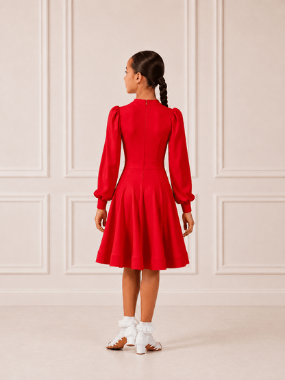 Competition RED Juvenile Dance Set - Standard & Latin sporta deju apģērbs – competition SETs | Diamond Fashion SIA