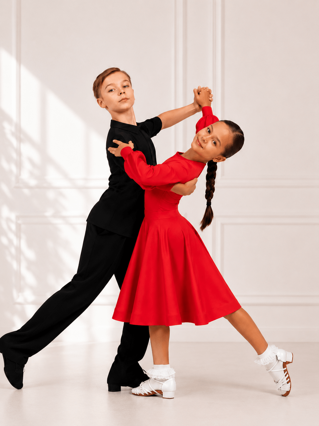 Competition RED Juvenile Dance Set - Standard & Latin sporta deju apģērbs – competition SETs | Diamond Fashion SIA