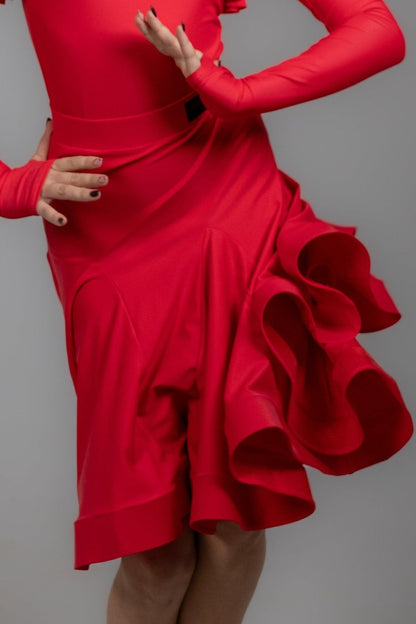 Red  Dance dress Set Latin Ballroom | Diamond Fashion