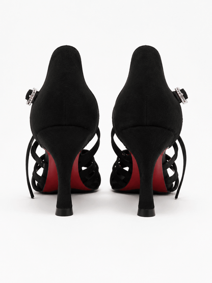 Diamond Fashion Elegant Latin Dance Shoes – 6,5cm Horseshoe Heel | Black sporta deju apģērbs – Dance Shoes / Latin Dance Shoes | Diamond Fashion SIA