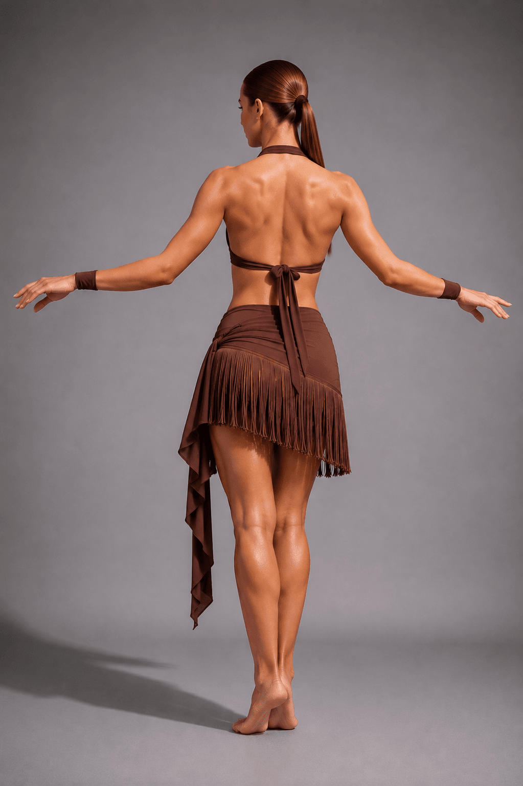Diamond Fashion Latin Dance Set with Fringe Skirt, Adjustable Top & Wrist Accessories sporta deju apģērbs – Skirt | Diamond Fashion SIA