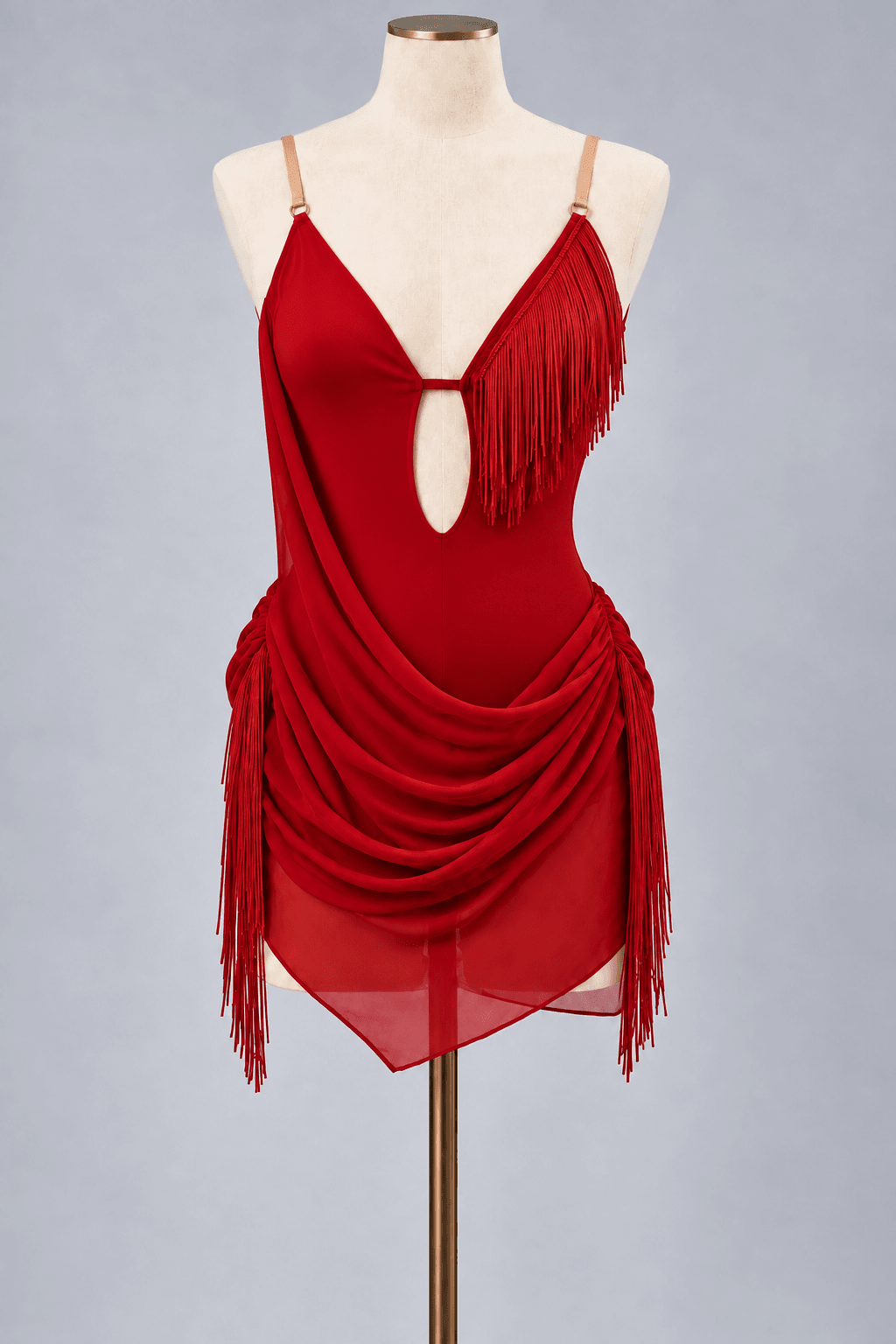 Latin Dance Practice Dress with Fringe | Diamond Fashion sporta deju apģērbs – Dress | Diamond Fashion SIA