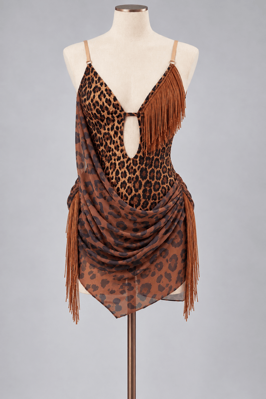 Latin Dance Practice Dress with Fringe | Diamond Fashion sporta deju apģērbs – Dress | Diamond Fashion SIA
