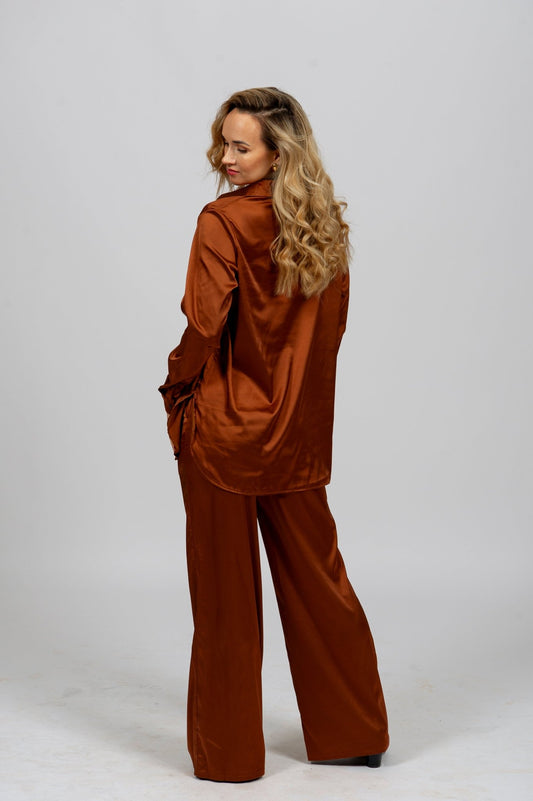 Luxury Satin Dance Pants | 4 Colors – Brown, Black, White, Red 2201 sporta deju apģērbs – Skirt | Diamond Fashion SIA