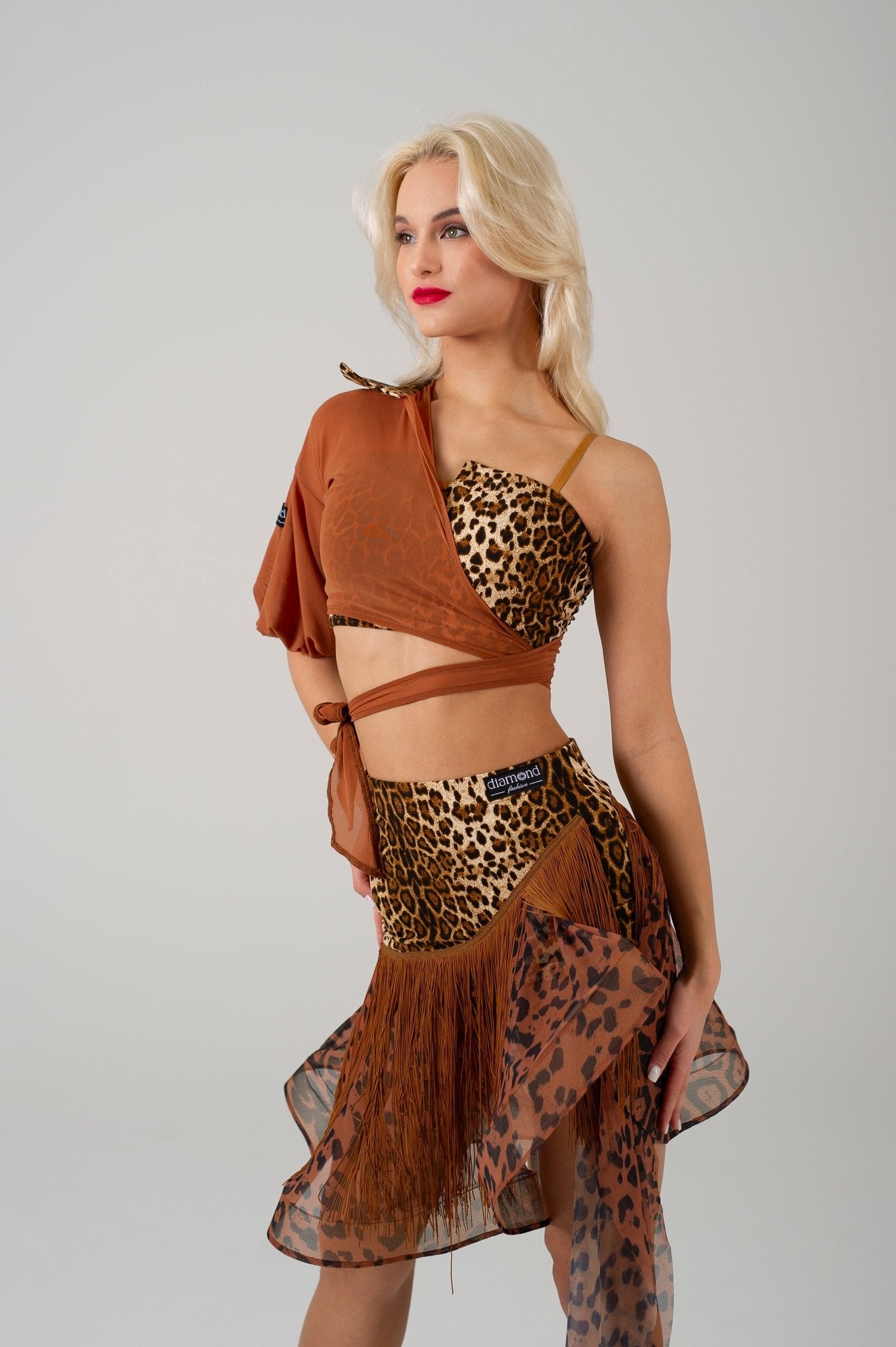 Off - Shoulder Top And Fringe Dance Skirt SET 3 in 1 (005) sporta deju apģērbs – Costume | Diamond Fashion SIA