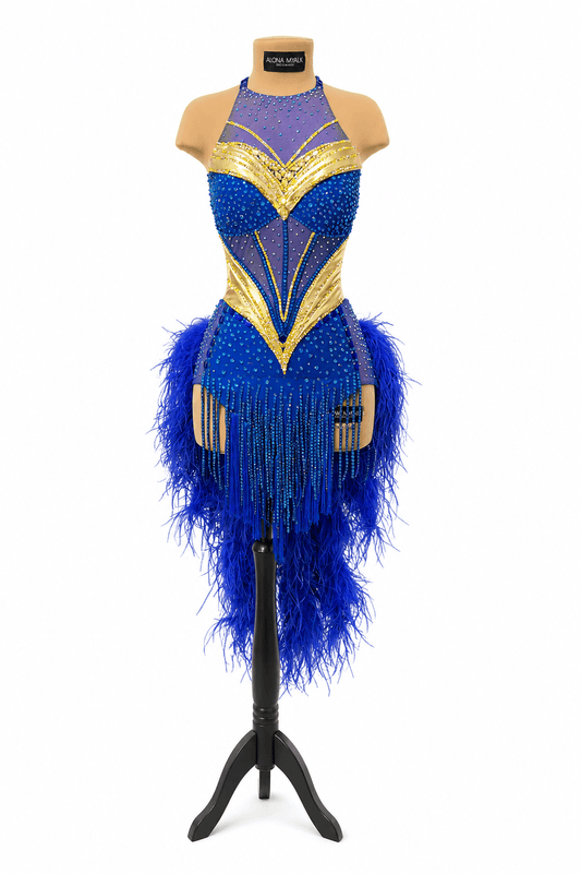 Preloved Royal Blue Latin Competition Dress - Junior II sporta deju apģērbs – Dress | Diamond Fashion SIA