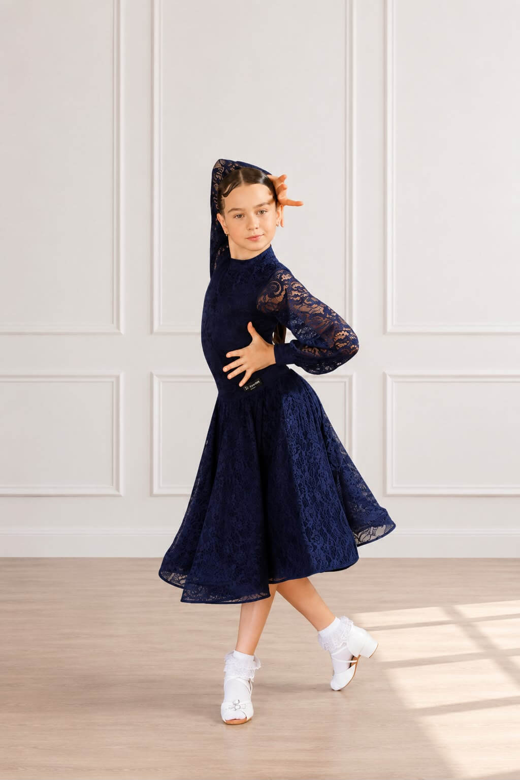 Premium Juvenile Ballroom & Latin Lace Competition Set | Blue sporta deju apģērbs – competition SETs | Diamond Fashion SIA