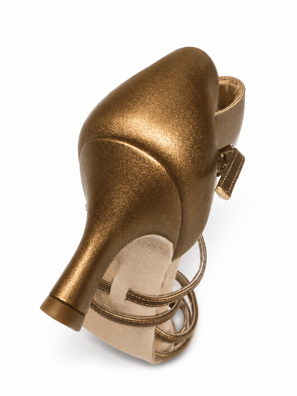 Premium Latin Dance Shoes Beige Bronze 6.5 cm Elegant Flared Heel sporta deju apģērbs – Dance Shoes / Latin Dance Shoes | Diamond Fashion SIA