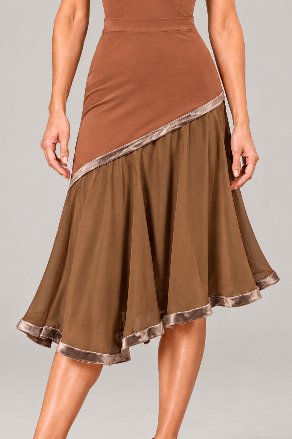 Women’s Ballroom & Latin Practice Skirt with Velvet Trim sporta deju apģērbs – Skirt | Diamond Fashion SIA