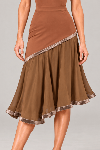 Women’s Ballroom & Latin Practice Skirt with Velvet Trim sporta deju apģērbs – Skirt | Diamond Fashion SIA