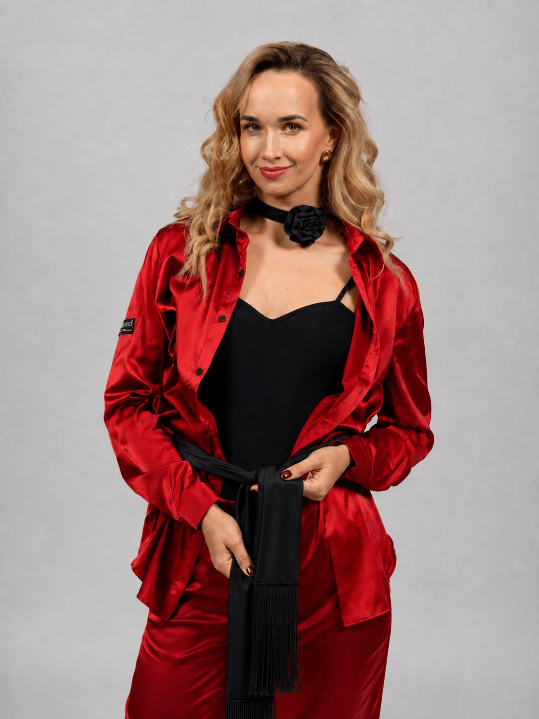 Women’s Stretch Ballroom & Latin Dance Set – Shirt & Wide-Leg Pants sporta deju apģērbs – Trousers | Diamond Fashion SIA